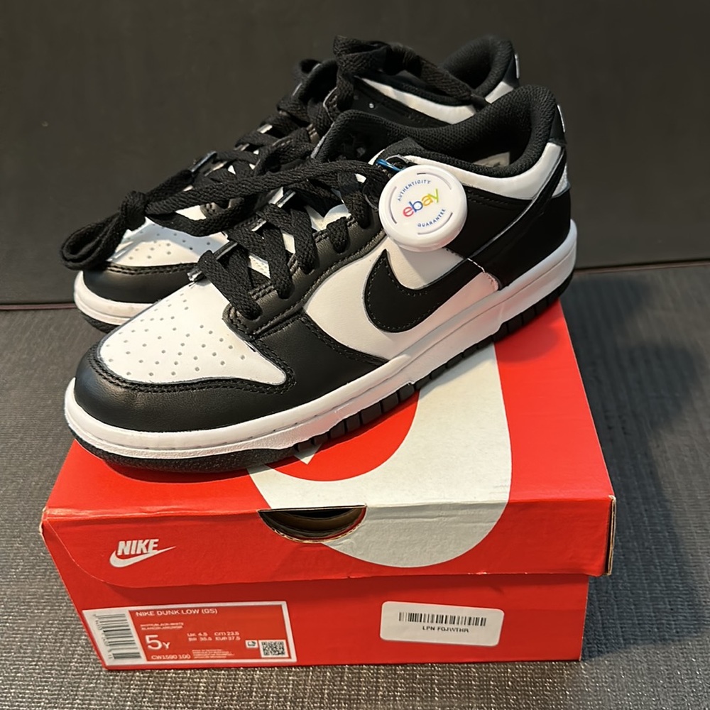BRAND NEW! Nike Panda Dunks - Black/White - Big Boy Size 5Y